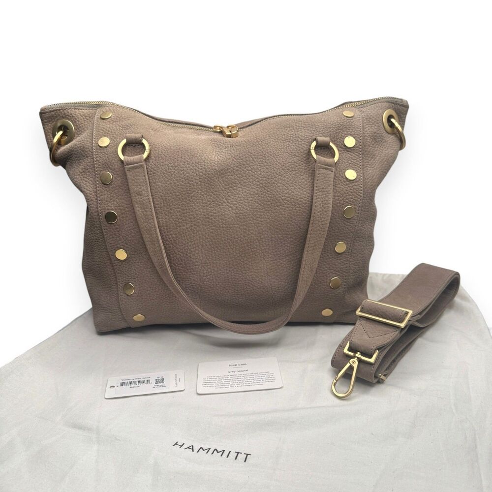 Hammitt Daniel Large Grey Natural EUC+ Tote Satchel Crossbody